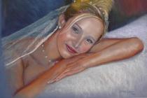 South African Artist Erna Louw - The Bride - Pastel on Canson Paper